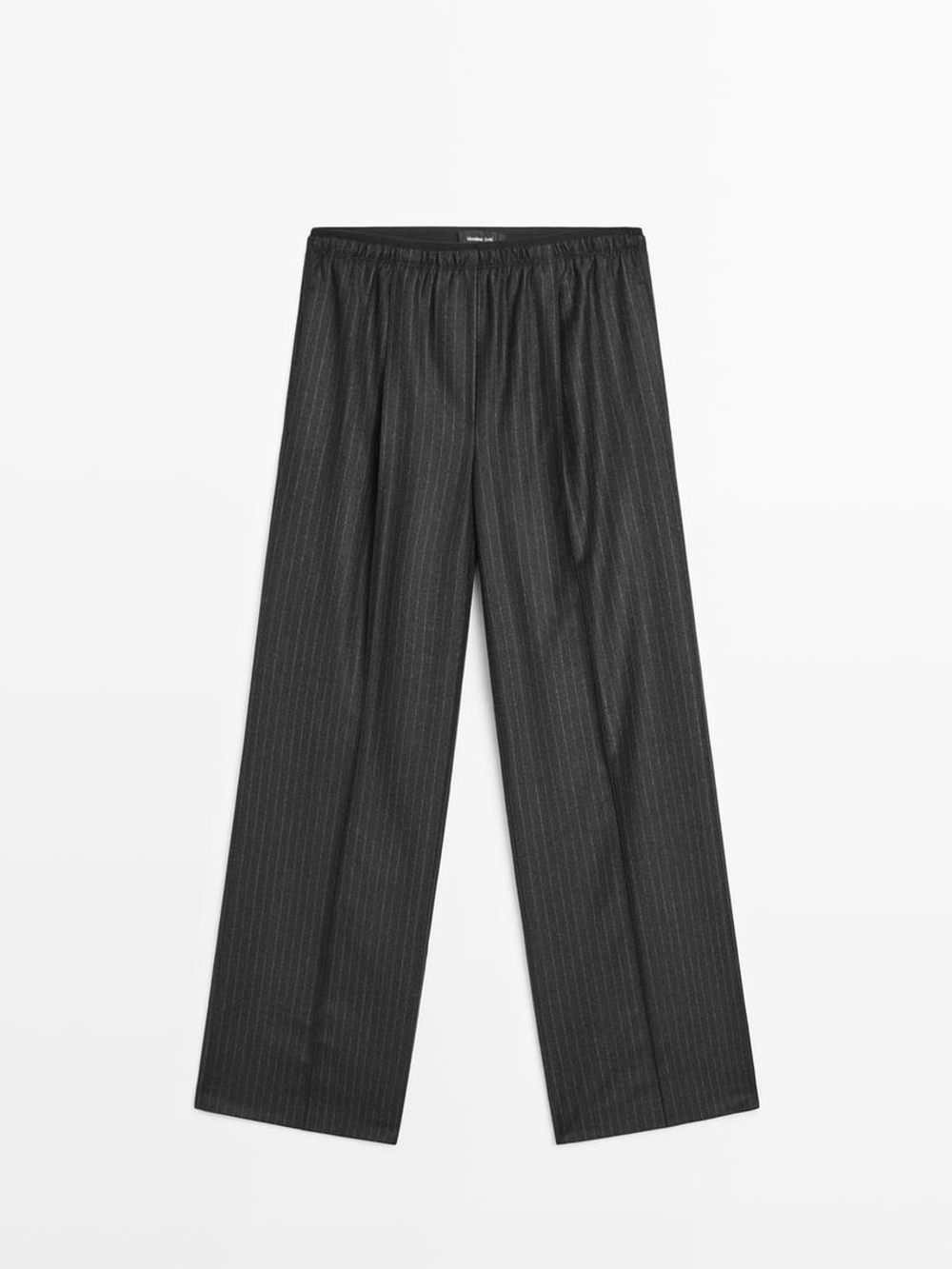 Massimo Dutti Брюки в тонкую полоску с вытачками, серый