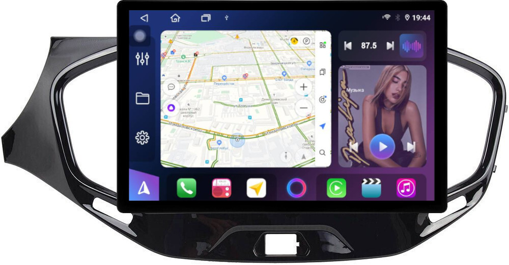 Магнитола для Lada Vesta 2015-2022, Vesta Cross (штатная КЗВ) - FarCar BX877 монитор 13" 2K QLED на Android 13, TS10, 6+128, CarPlay, 4G SIM-слот