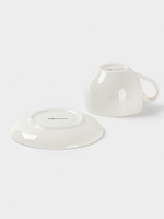 Чайная пара Доляна «Цветы», 2 предмета: чашка, 250 мл, блюдце d=15 см, фарфор, белая