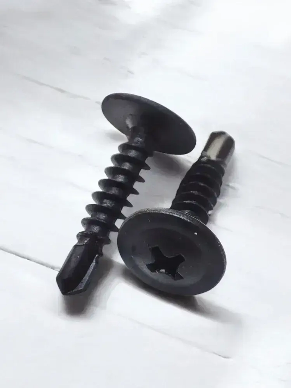 Саморез с прессшайбой 4,2х19 (наконечник-сверло) - 50 штук, универсальный, черный, шлиц Ph-2