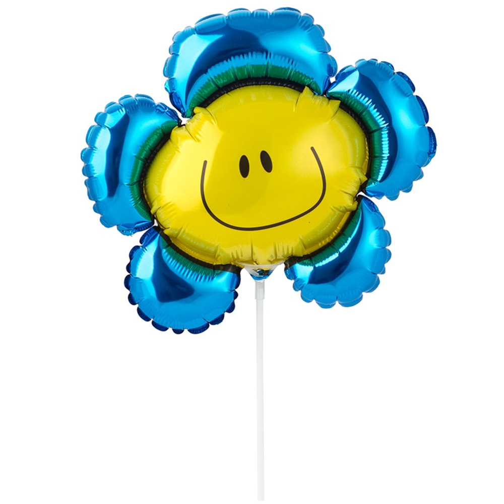 Шар Фольгированный Цветок синий (Синий)