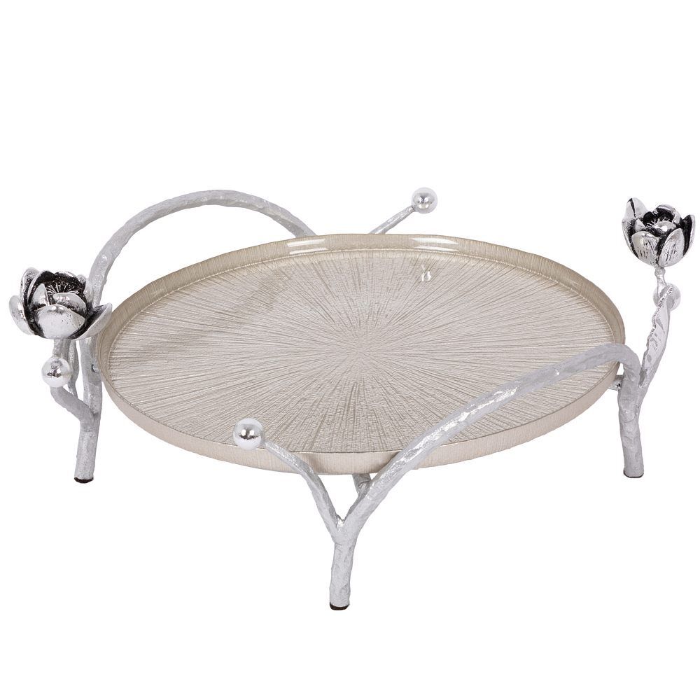 Фруктовница-конфетница Нимфея (поднос) Античное Серебро Серебряный