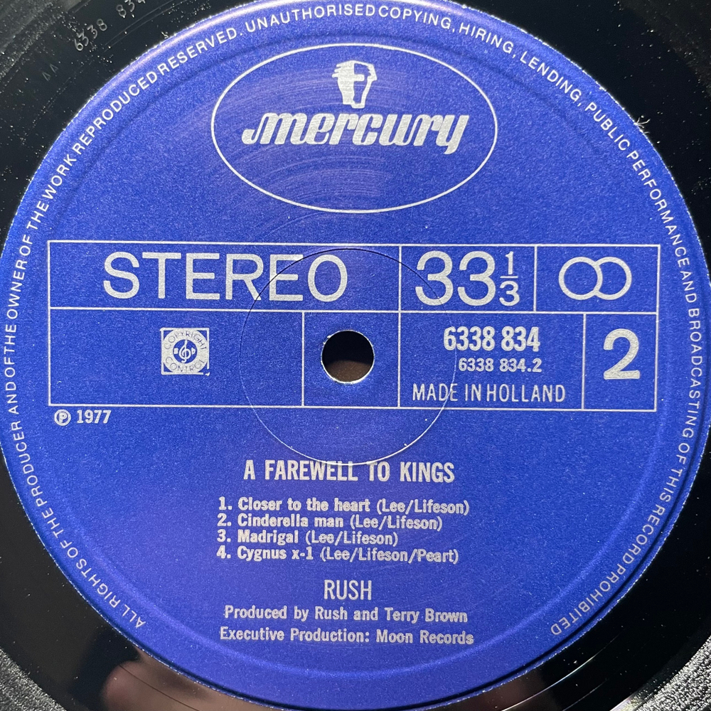 Rush ‎– A Farewell To Kings (Голландия)