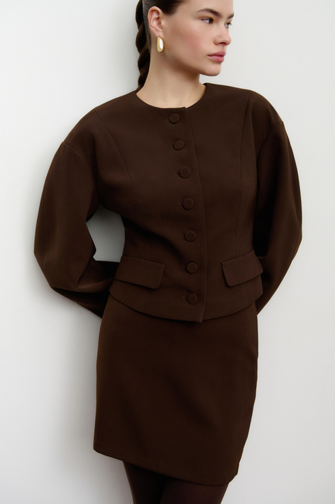 Жакет с округлым рукавом