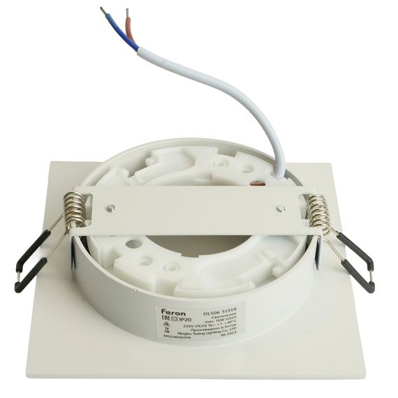 Светильник встраиваемый Feron DL506 потолочный GX53 белый + черный квадрат 51359