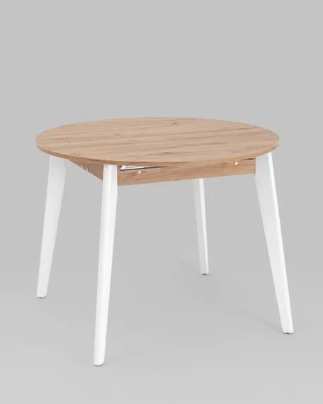 Обеденная группа стол Rondo дуб/белый, 4 стула Eames Style DSW белый