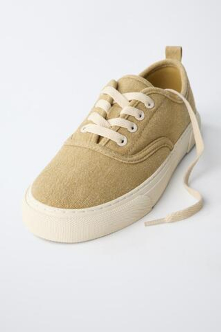 ZARA КЕДЫ СО ШНУРКАМИ, ЗЕЛЕНЫЙ