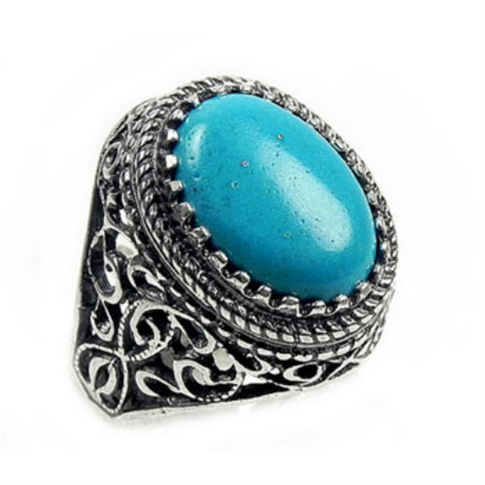 Кольцо "Болория" бирюза голубая асс.