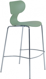 Стул пластиковый барный Papatya Yugo-S Bar, зеленый