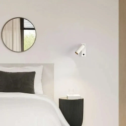 Светильник настенный светодиодный поворотный с выключателем, бра, 3000К, 7 Вт, белый