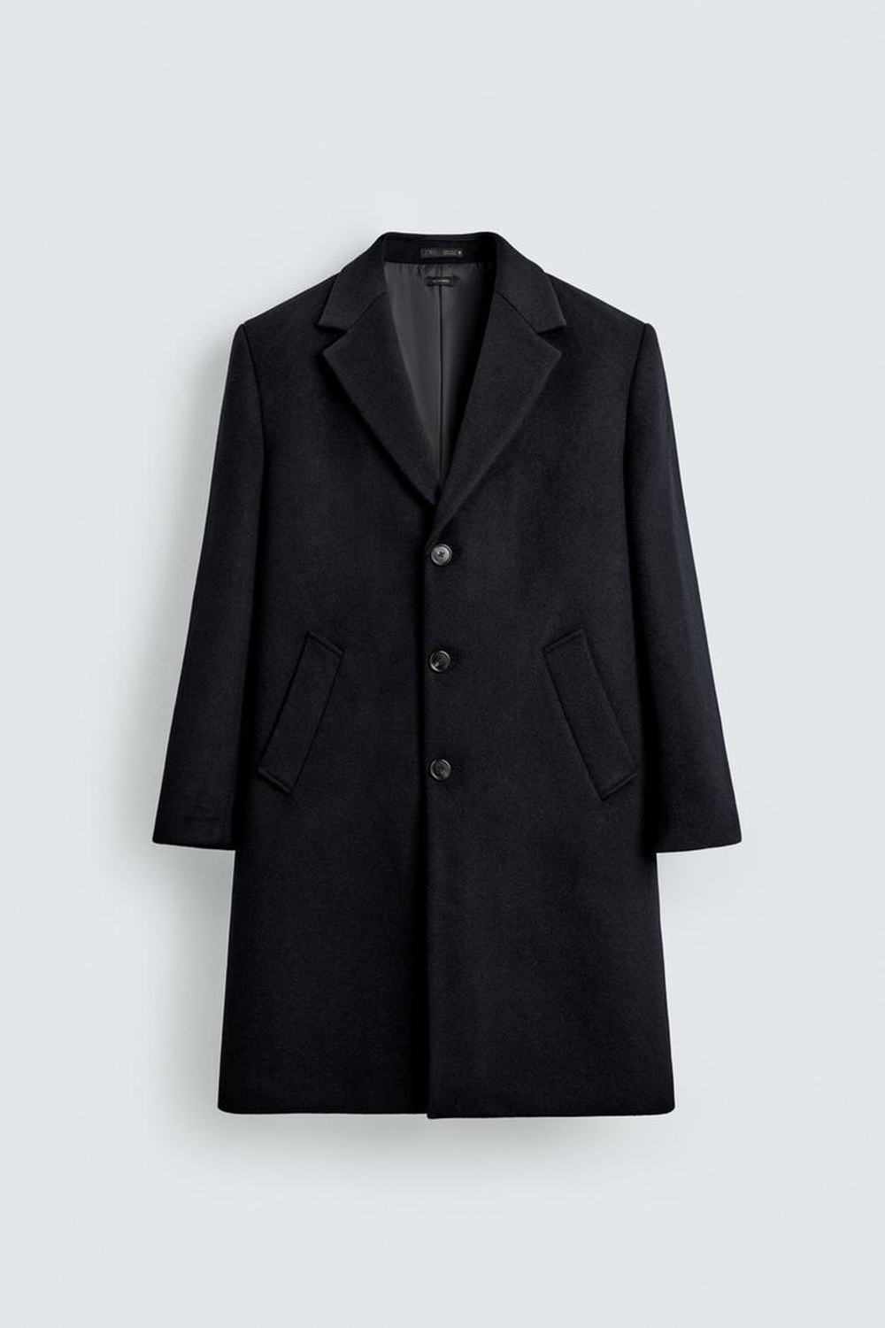 ZARA ПАЛЬТО REGULAR FIT ИЗ ШЕРСТИ, МОРСКОЙ СИНИЙ