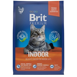 Brit Premium Cat Indoor для кошек дом.содержания с Курицей