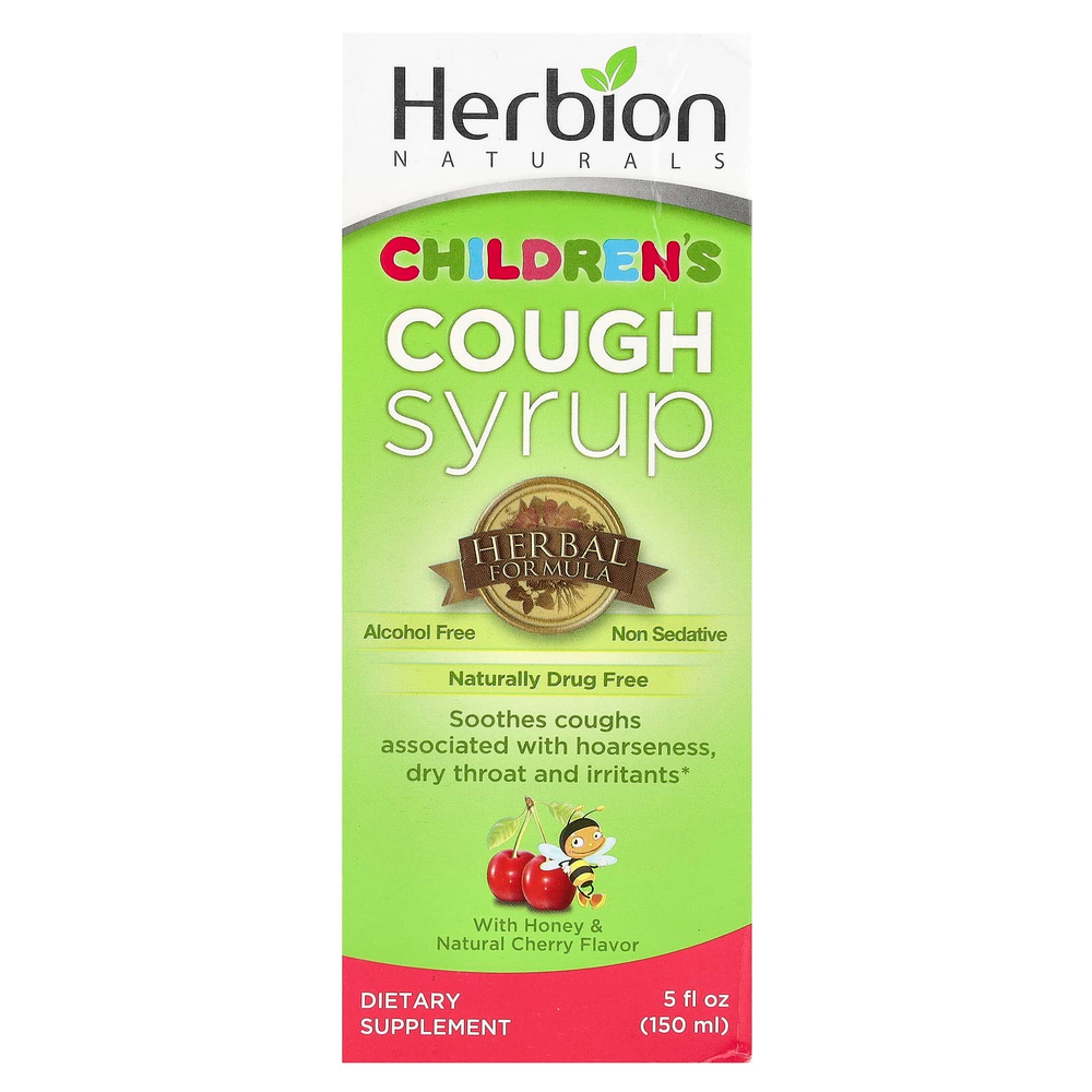 Herbion Naturals, Детский сироп от кашля, без спирта, с медом и натуральной вишней, 150 мл (5 жидк. унц.)