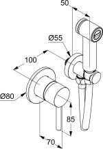 Гигиенический душ KLUDI BOZZ WHITE со смесителем со встраиваемой частью