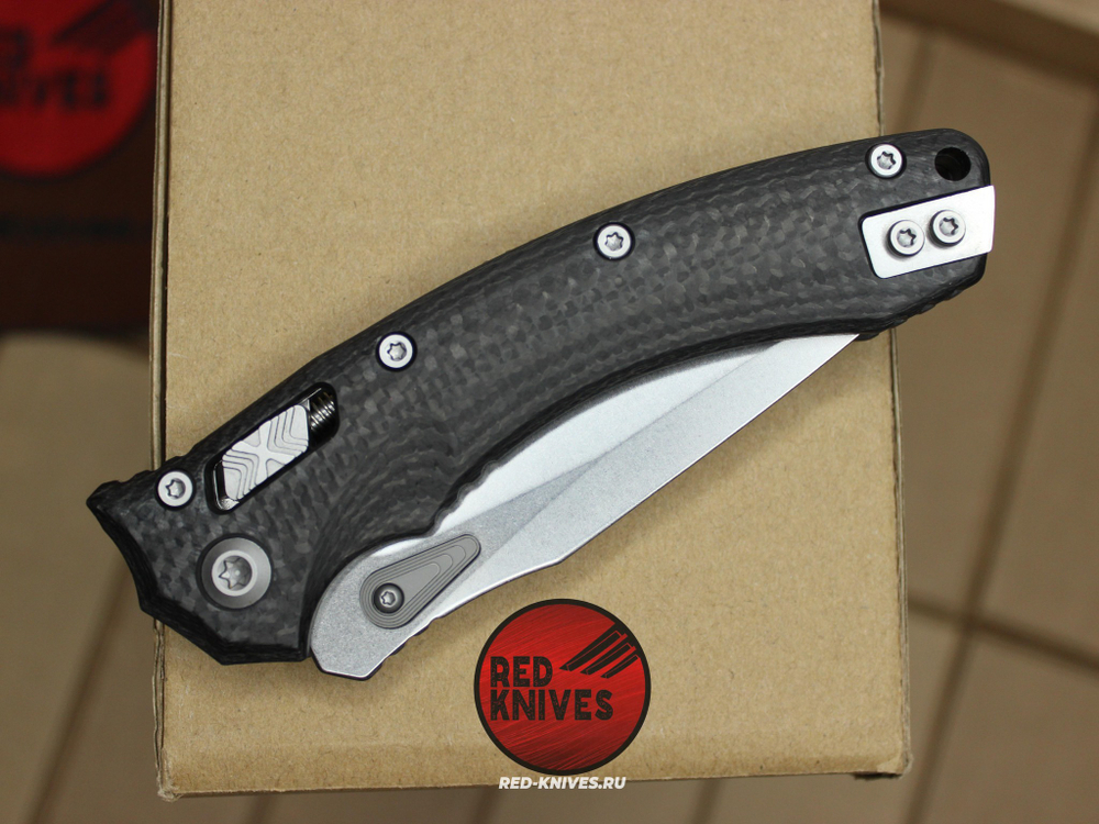 Нож Microtech Amphibian Carbon - рукоять чистый карбон, клинок стоунвош RK/461