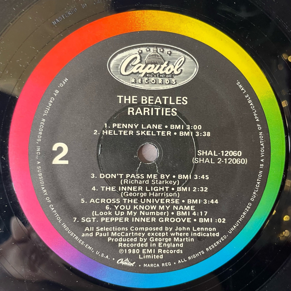 Винтажная виниловая пластинка LP The Beatles Rarities (США 1980)