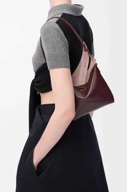 Loewe Сумочка-клатч Puzzle Fold из блестящей телячьей кожи наппа, бургунди