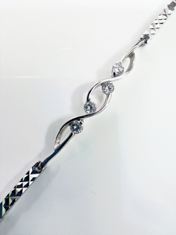 Браслет Эстерелла, серебро 925*, родирование, алмазка, фианит/Ф