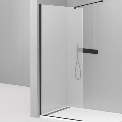 Душевая перегородка Cezares Liberta 80 LIBERTA-L-1-80-120-C-NERO профиль Черный матовый стекло прозрачное