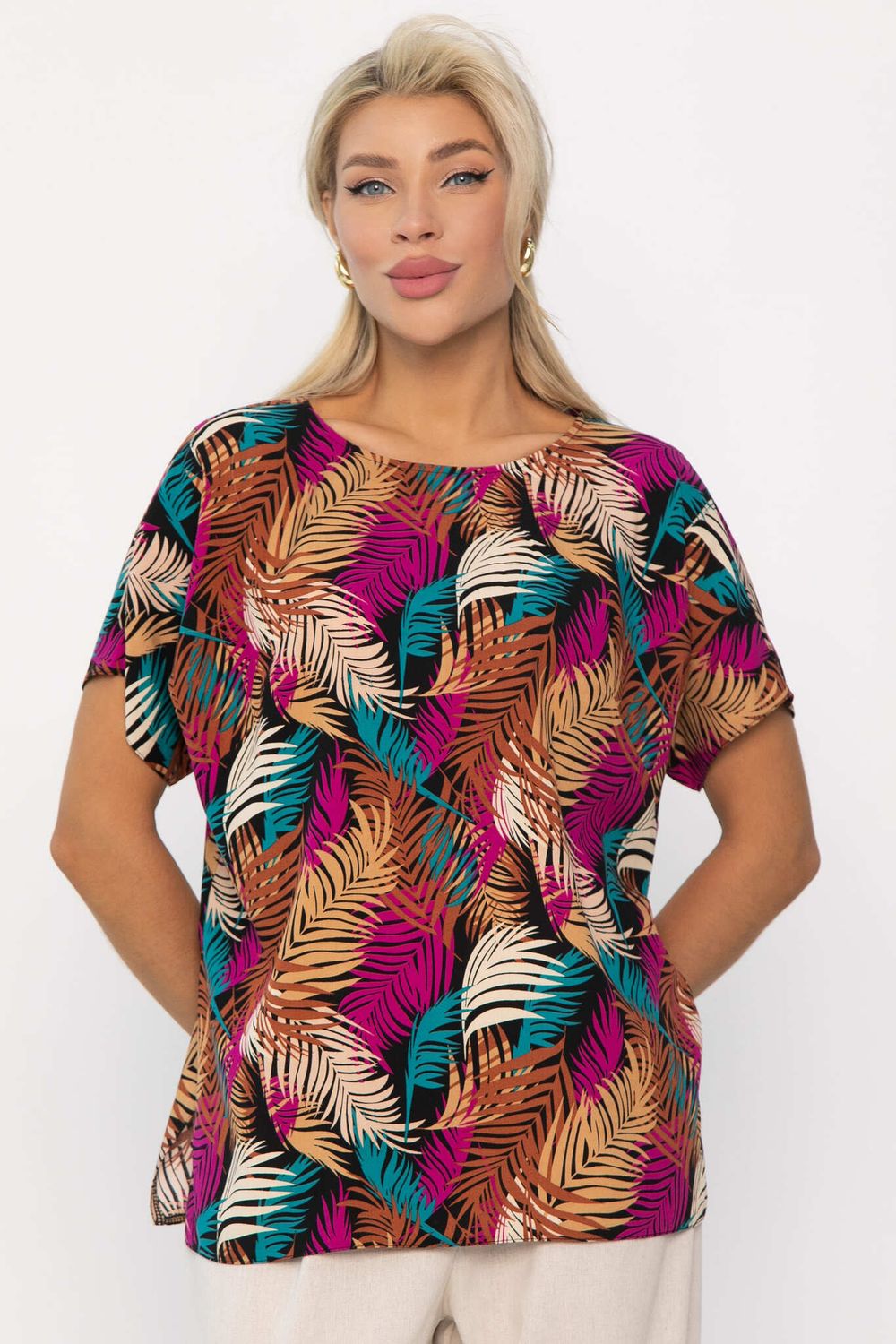 Блуза Кармен (желто-розовая) Б13723-30М LT Collection