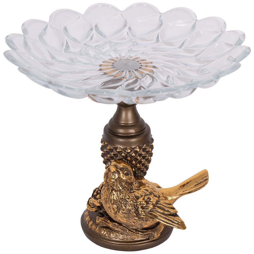 Фруктовница-конфетница Птичка Терра сонг Бронза