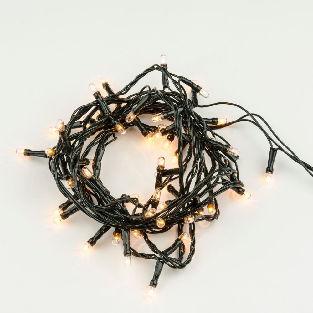 UDL-S0500-050-DGA WARM WHITE IP20 MINI Гирлянда с контроллером. 5м. 50 миниламп накаливания. Теплый белый свет. Провод зеленый. TM Uniel