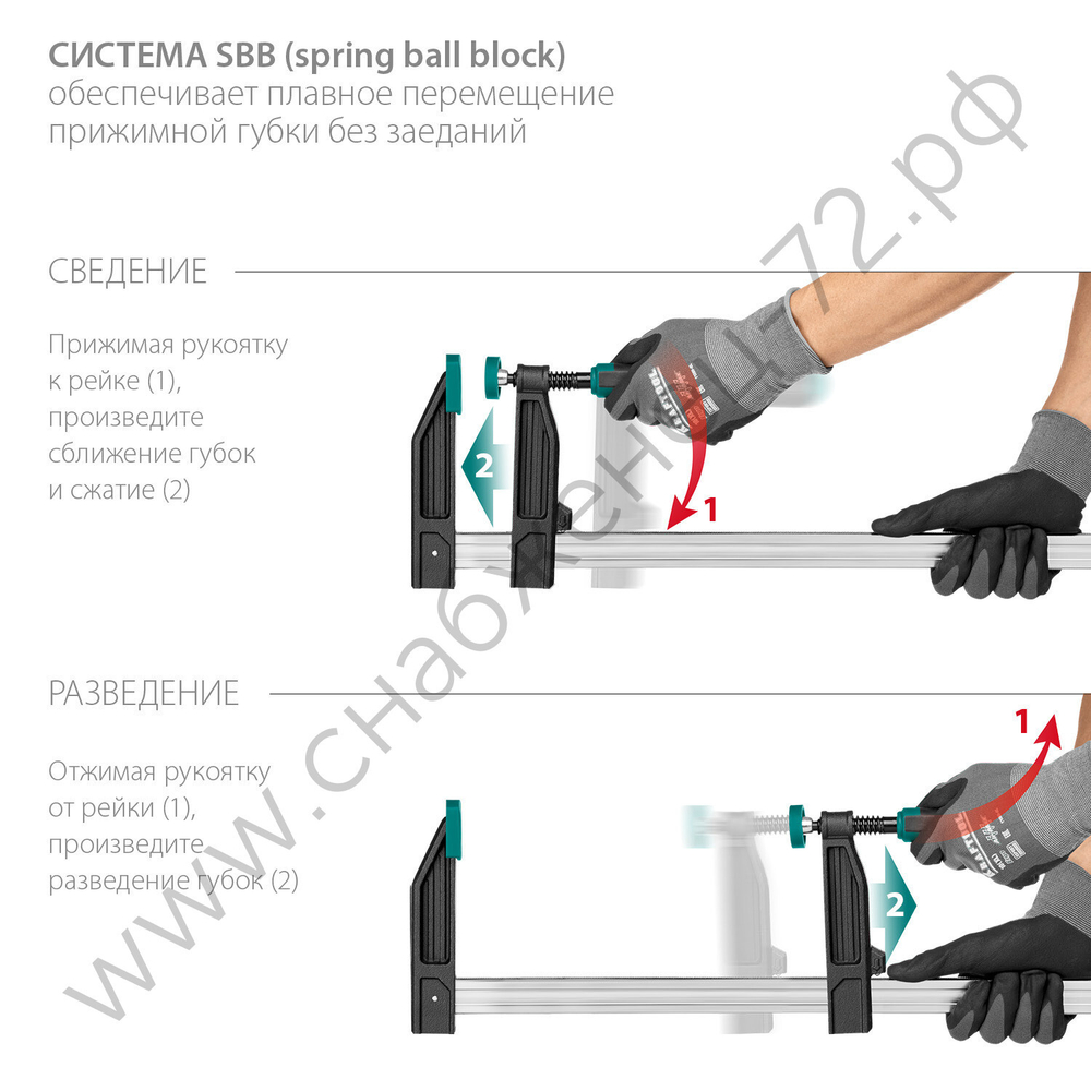KRAFTOOL XF-1500/120 120х1500 мм, Струбцина F (32011-120-1500)