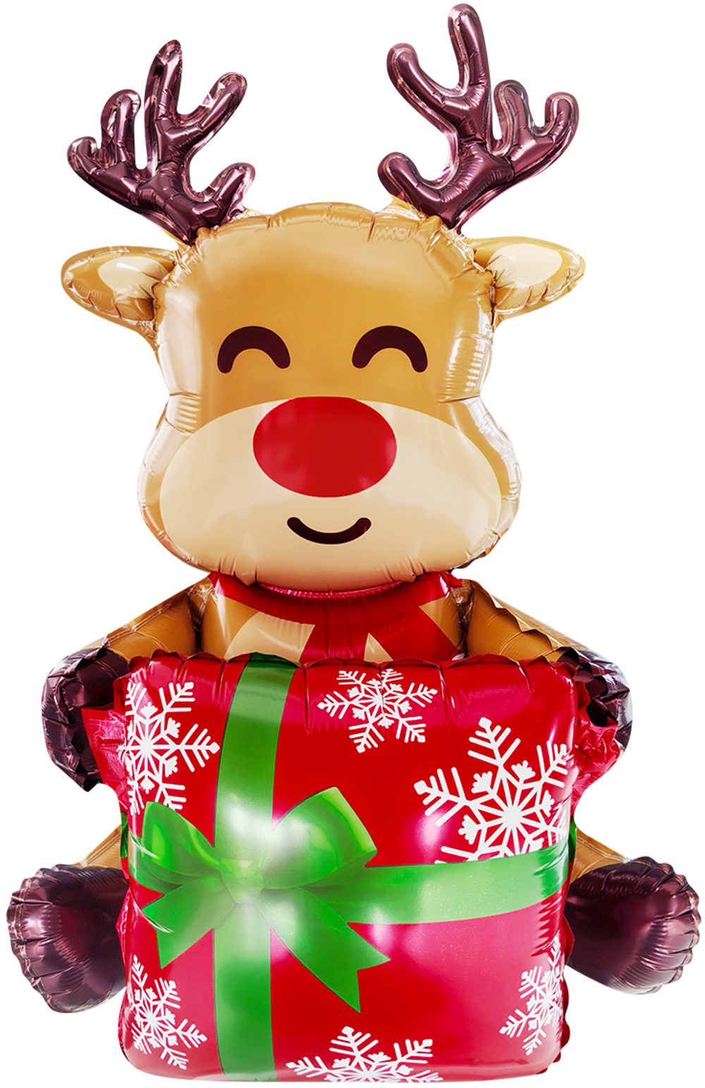 Шар 3D (37''/94 см) Фигура, Олень с подарком, 1 шт. в уп.