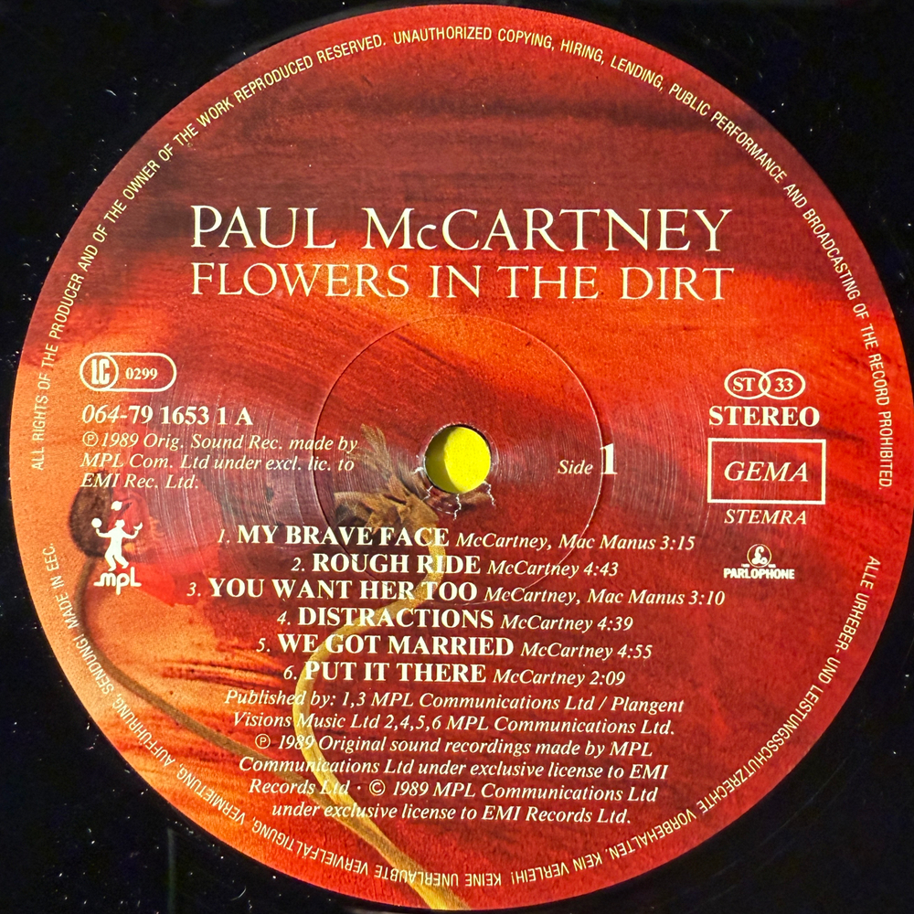 Paul McCartney - Flowers In The Dirt (Германия 1989г.)