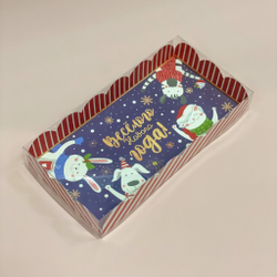 Коробка для десертов с прозрачной крышкой "Зверята", 21х10,5х3 см