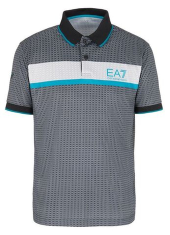 Мужское теннисное поло EA7 Man Jersey Polo Shirt - черный