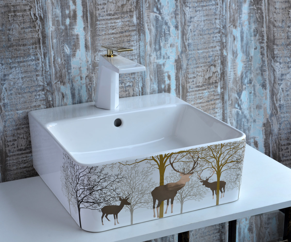 Накладная раковина-чаша Bronze de Luxe Golden Deer, 400x420x155