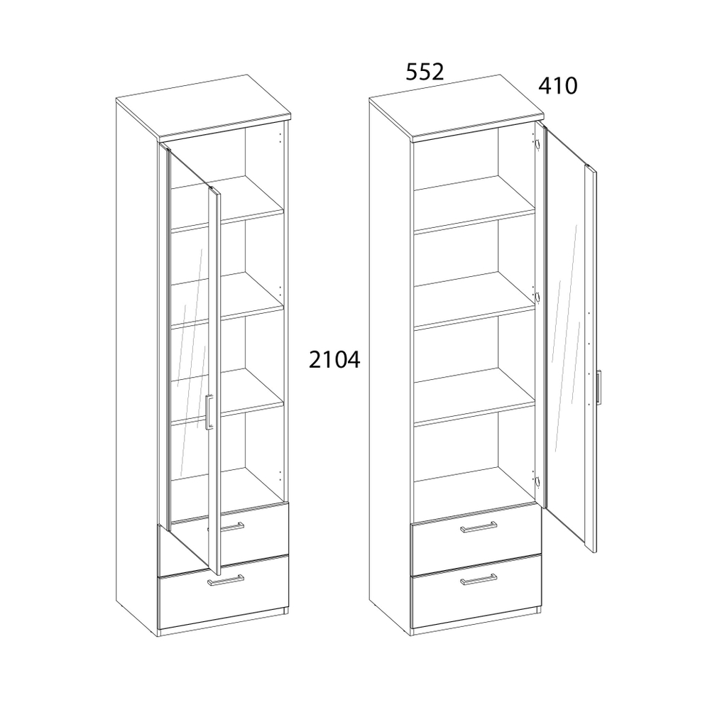 Шкаф с витриной