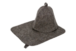Набор для бани и сауны из 2-х предметов Hot Pot (шапка,коврик) серый
