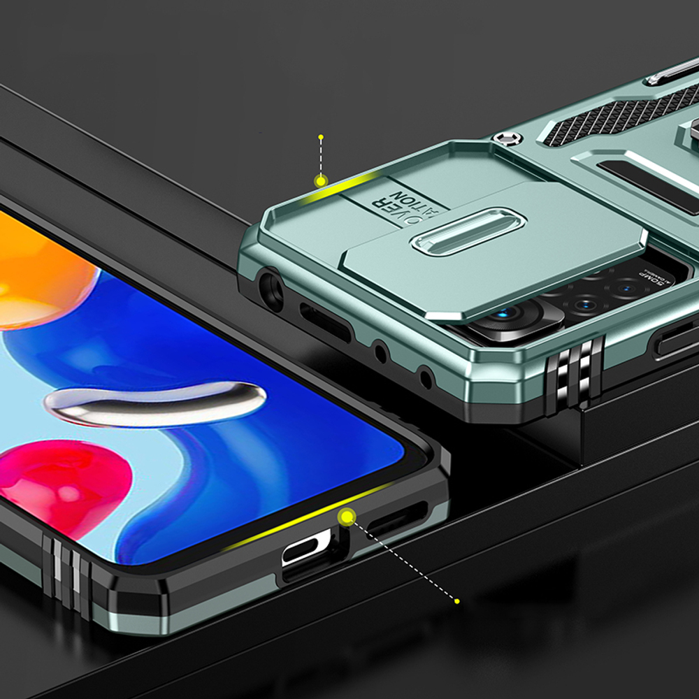 Чехол Safe Case с кольцом и защитой камеры для Xiaomi Redmi Note 11 Pro