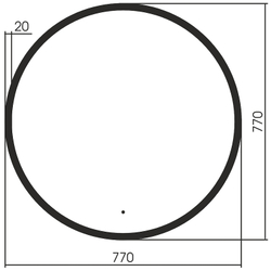 Зеркало Abber Mond 77 AG6204SCB-0.77 с подсветкой Черное с бесконтактным выключателем и диммером