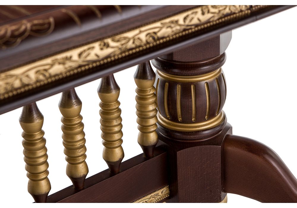 Деревянный стол Кантри 160(200-240)х107х78 орех с золотой патиной