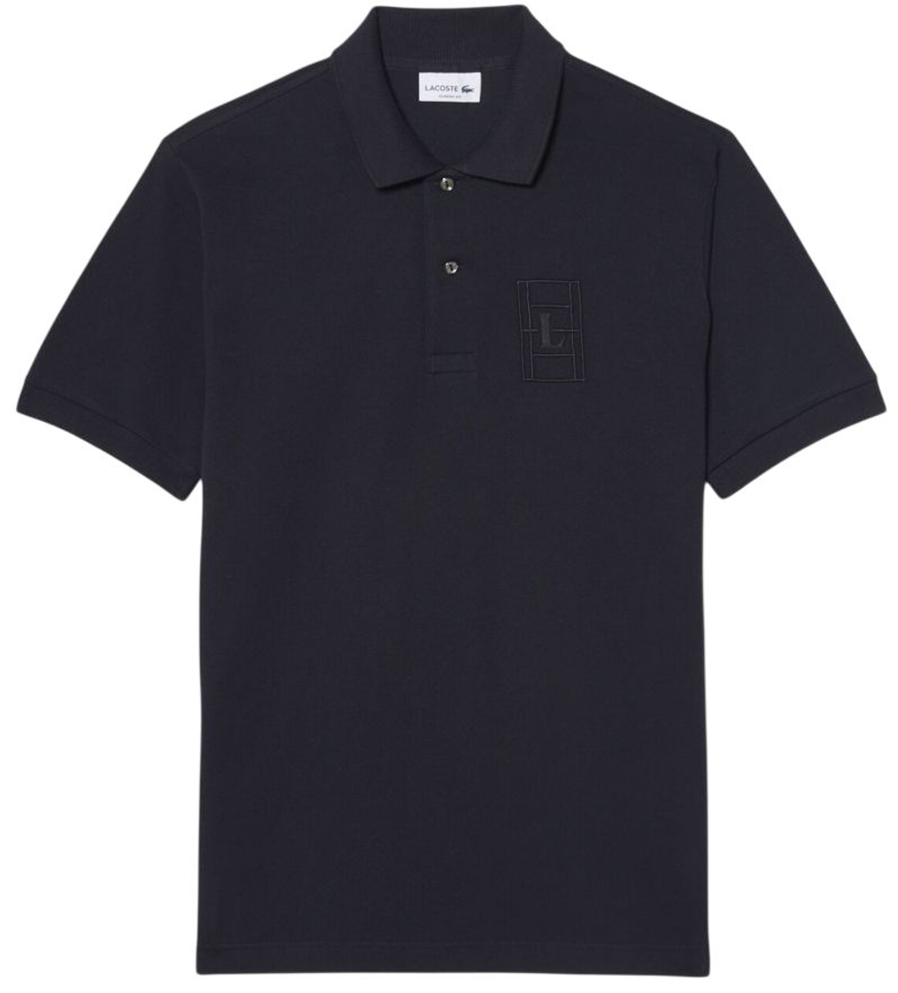 Мужское теннисное поло Lacoste Classic Fit Embroidery Detail Petit Pique - black