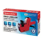 Этикет-пистолет Brauberg, 1-строчный, 8-разрядный, валюта USD и РУБ