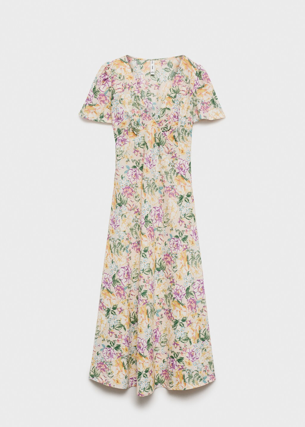 Льняное платье с цветами