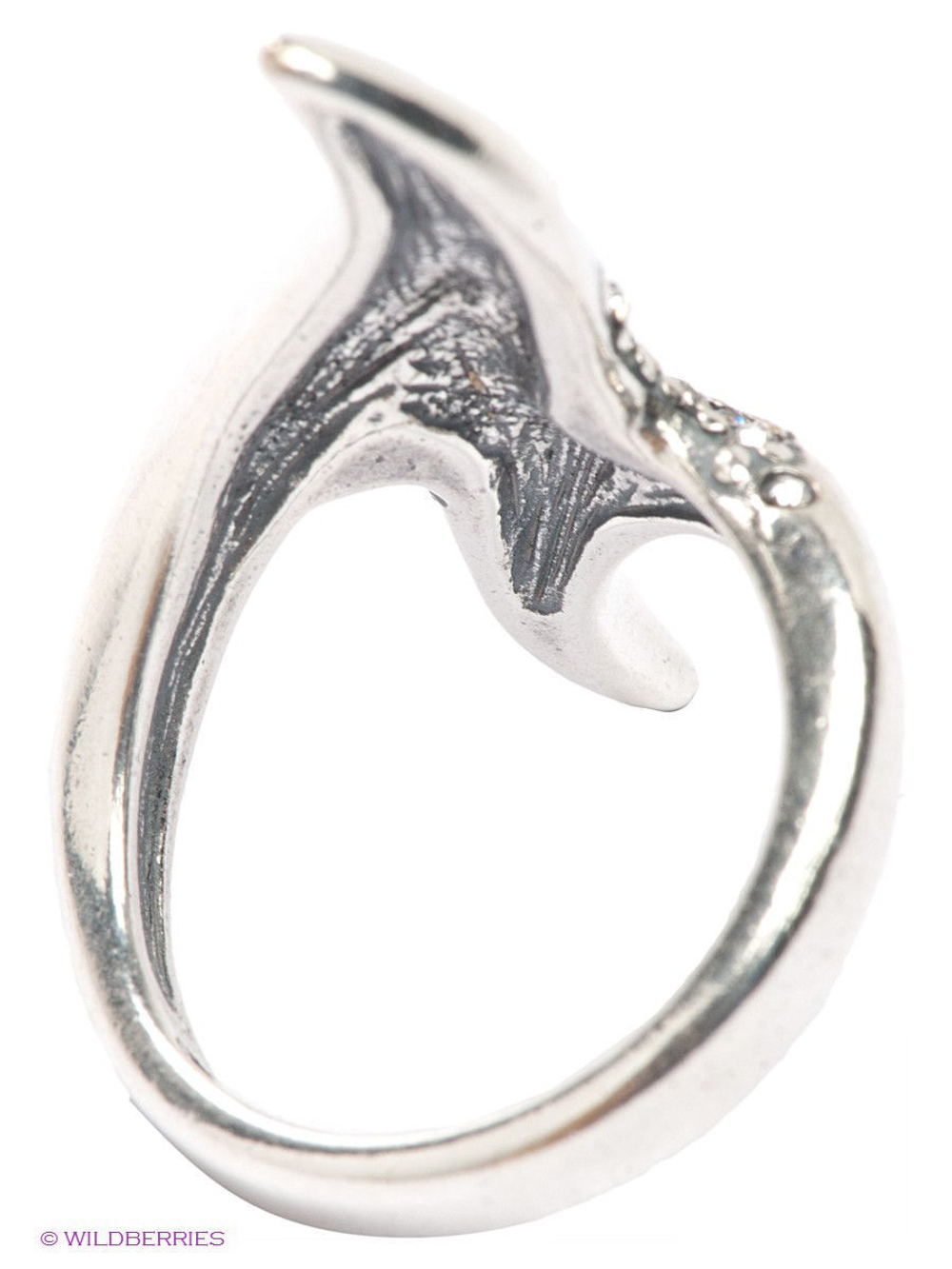 "Тоткопф" кольцо в серебряном покрытии из коллекции "Crystal Fang" от Jenavi