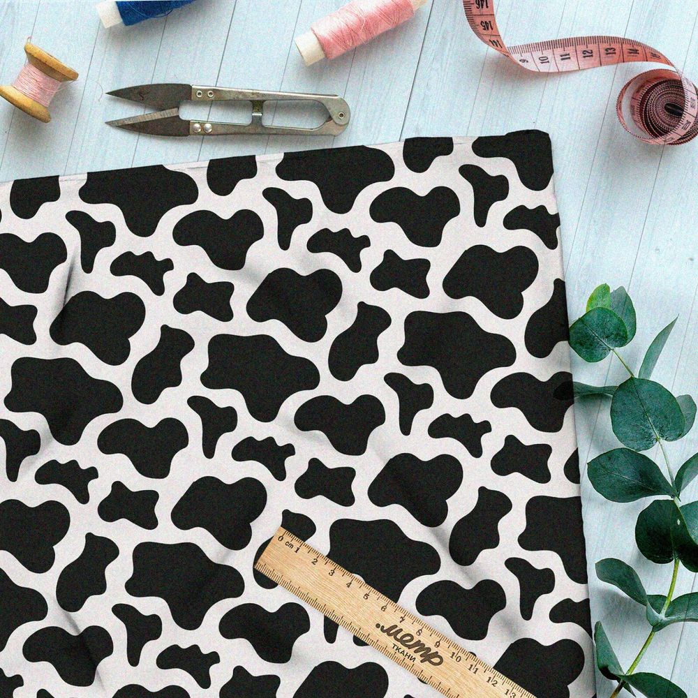 Ткань шифон бежевый узор "жираф"