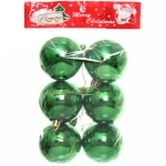 Новогодние шары 6 см (набор 6 шт) «Глянец», Зеленый (пакет)