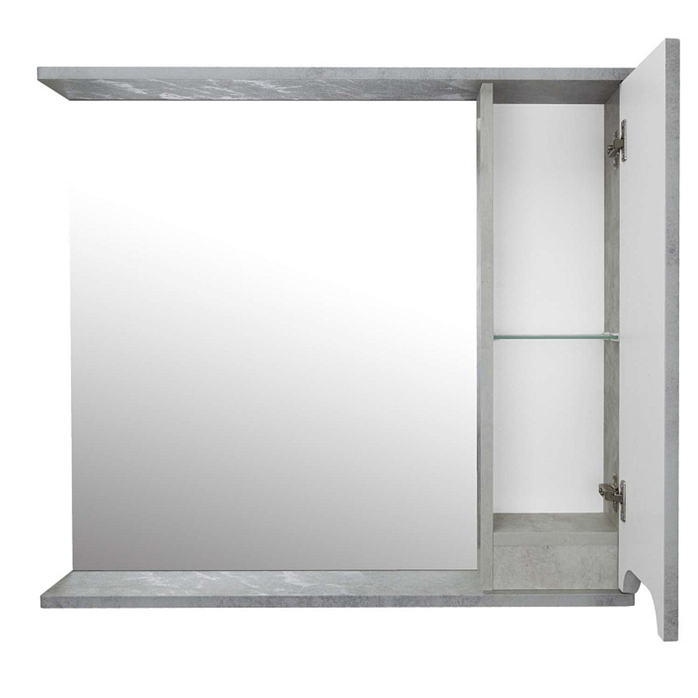 Зеркало-шкаф Loranto Florena 80 800х135х600 правый, светлый бетон (CS00086987)
