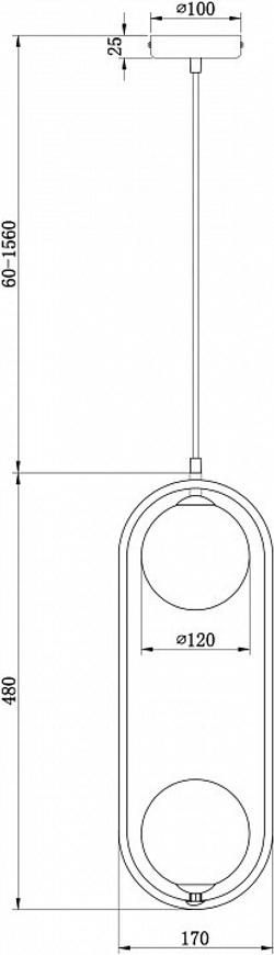 Подвесной светильник Maytoni Ring MOD013PL-02BS