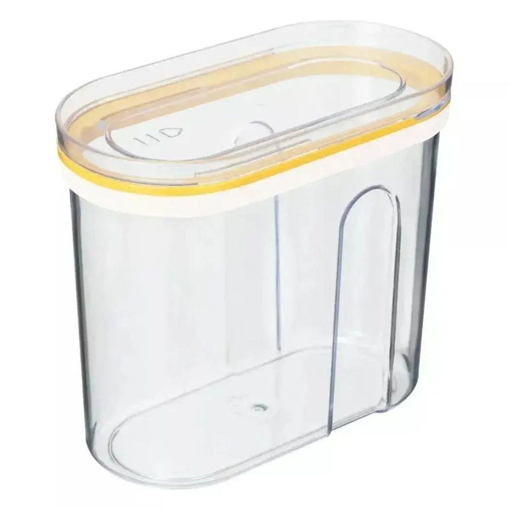 Емкость для сыпучих продуктов с крышкой (слайдером) 1л, Желтый