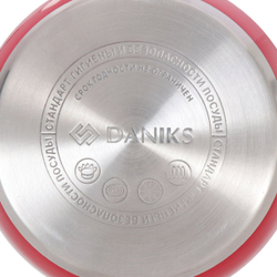 Кастрюля нерж, 3.6 л, с крыш, Daniks, Валетта, QS-2-20/GS-01616-20CA, индукц