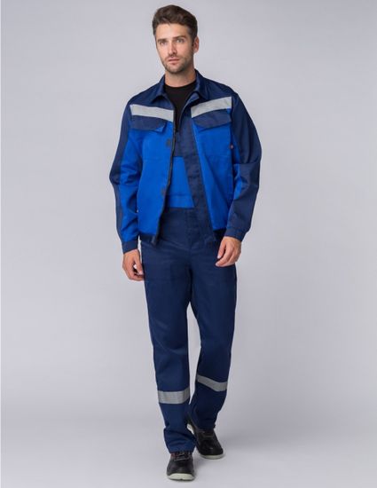 Костюм "Мастер" полукомбинезон (т.синий/василек)