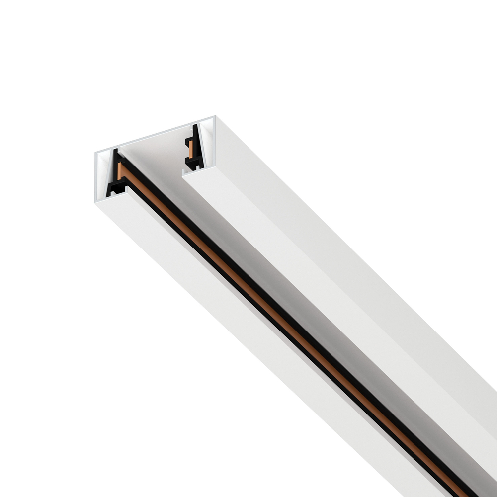 502035-P Трек 2-контактный без стыковочного паза BARRA, длина 3м, БЕЛЫЙ МАТОВЫЙ (плоские медные жилы, питание и заглушка в комплекте)