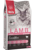 Сухой корм для кошек Blitz Sensitive Lamb Adult Cats All Breeds ягнёнок 10кг